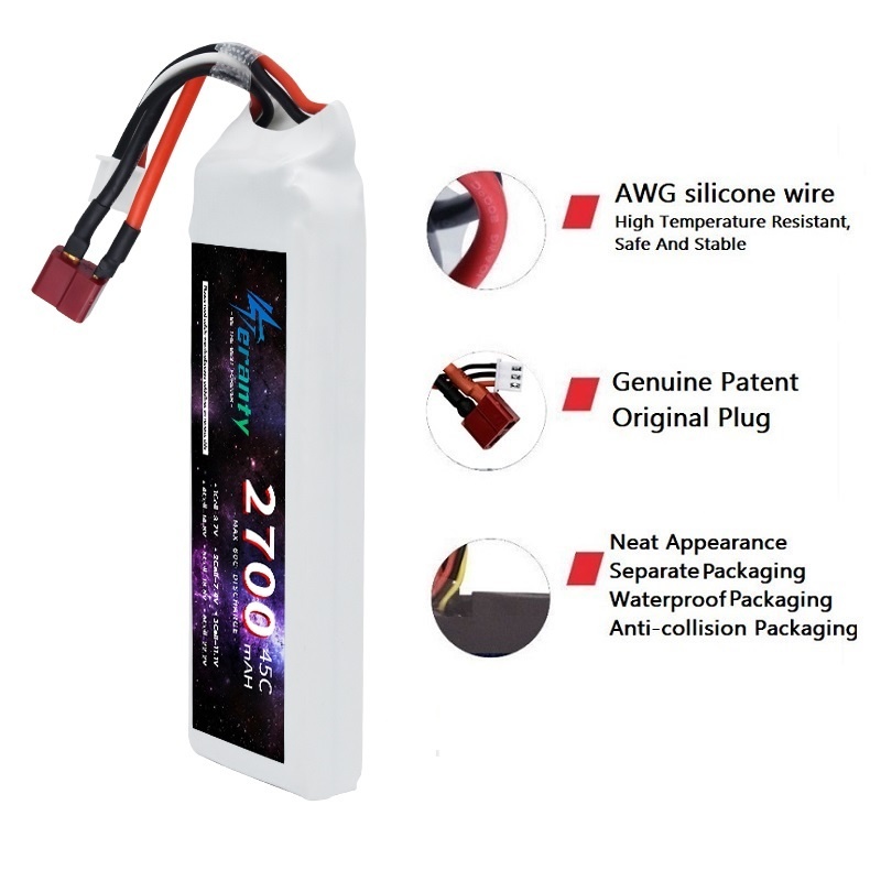 1/3PCS 2S 7.4V Lipo Battery 27 - Drone Battery Connector recension och pris