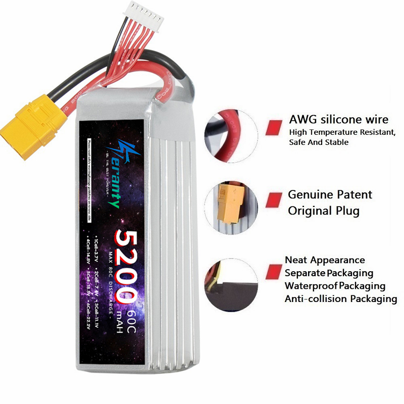 TERANTY 6S 5200mAh Lipo Batter - Drone Battery 4S recension och pris