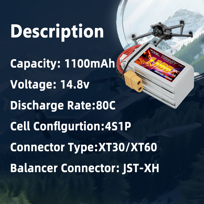 TERANTY 4S 1100mAh 80C/160C Li - Drone Battery 4S recension och pris