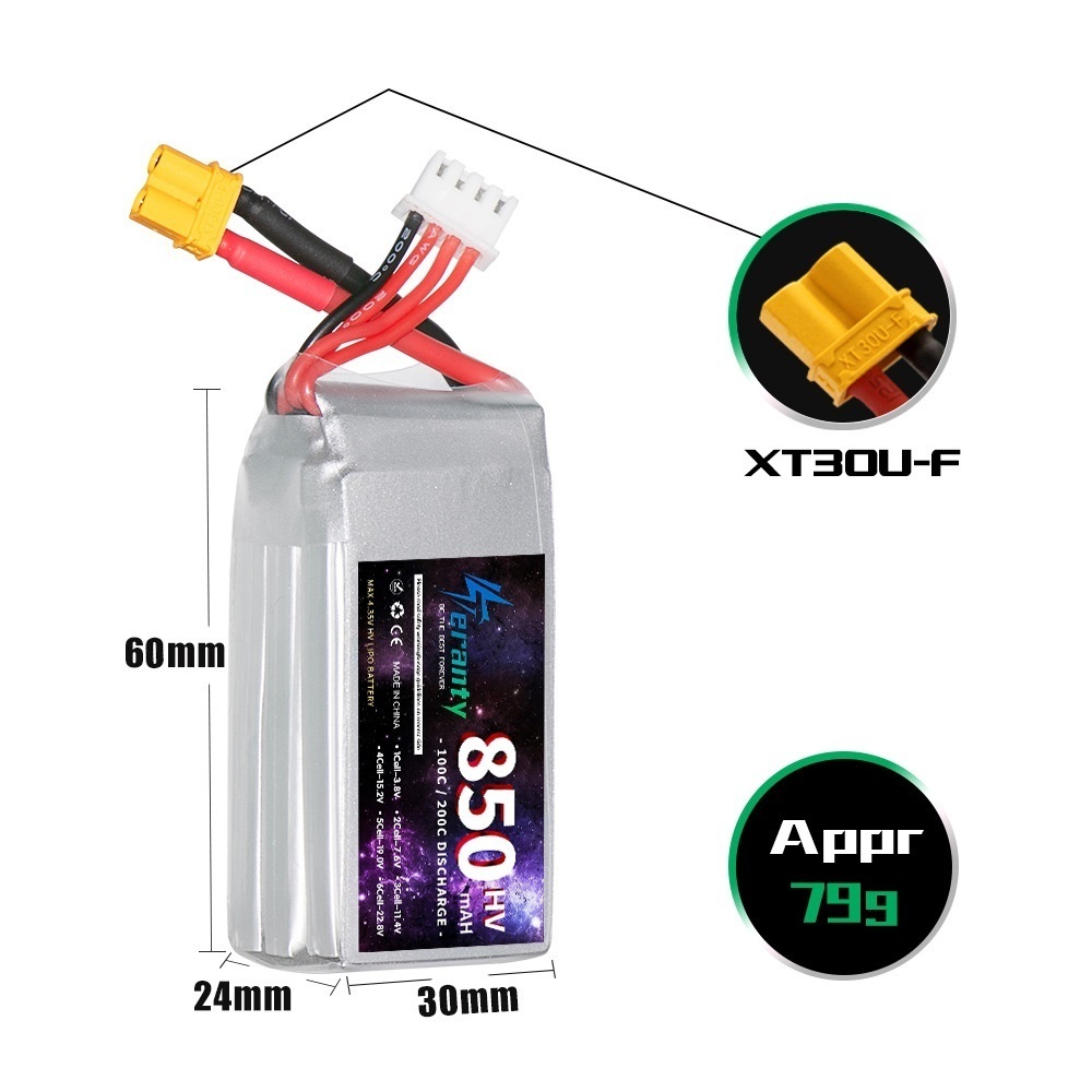 1/2/3PCS TERANTY 3S 11.4V Lipo - Drone Battery Connector recension och pris